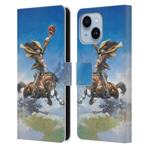 Frank Frazetta Medieval Fantasy Headless Horseman Leather Book Wallet Case Cover For Apple iPhone 14 Plus