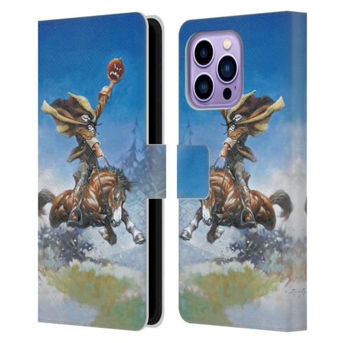 Frank Frazetta Medieval Fantasy Headless Horseman Leather Book Wallet Case Cover For Apple iPhone 14 Pro Max