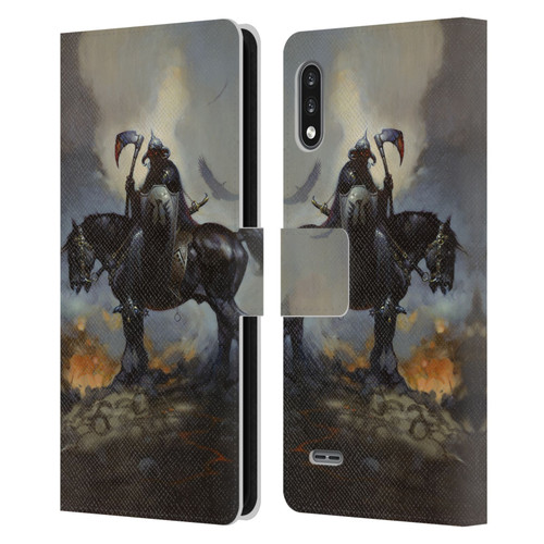 Frank Frazetta Medieval Fantasy Death Dealer Leather Book Wallet Case Cover For LG K22