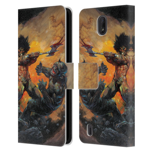 Frank Frazetta Medieval Fantasy Viking Slayer Leather Book Wallet Case Cover For Nokia C01 Plus/C1 2nd Edition