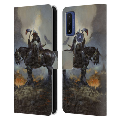 Frank Frazetta Medieval Fantasy Death Dealer Leather Book Wallet Case Cover For Motorola G Pure