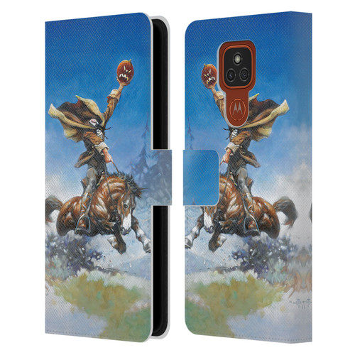 Frank Frazetta Medieval Fantasy Headless Horseman Leather Book Wallet Case Cover For Motorola Moto E7 Plus