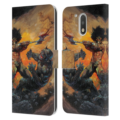 Frank Frazetta Medieval Fantasy Viking Slayer Leather Book Wallet Case Cover For Motorola Moto G41