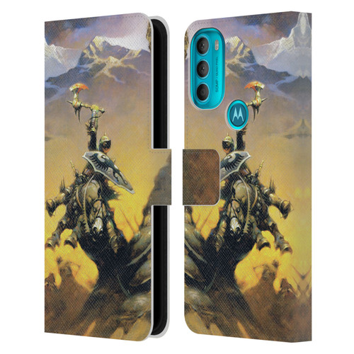 Frank Frazetta Medieval Fantasy Eternal Champion Leather Book Wallet Case Cover For Motorola Moto G71 5G