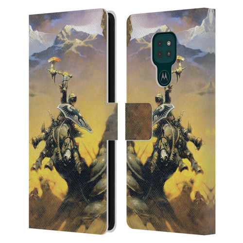 Frank Frazetta Medieval Fantasy Eternal Champion Leather Book Wallet Case Cover For Motorola Moto G9 Play