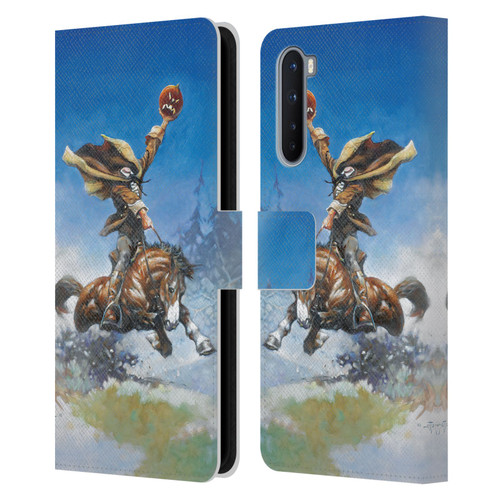 Frank Frazetta Medieval Fantasy Headless Horseman Leather Book Wallet Case Cover For OnePlus Nord 5G