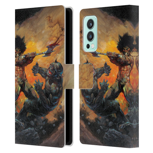 Frank Frazetta Medieval Fantasy Viking Slayer Leather Book Wallet Case Cover For OnePlus Nord 2 5G