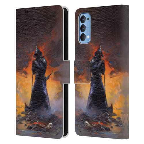 Frank Frazetta Medieval Fantasy Death Dealer 3 Leather Book Wallet Case Cover For OPPO Reno 4 5G