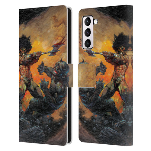 Frank Frazetta Medieval Fantasy Viking Slayer Leather Book Wallet Case Cover For Samsung Galaxy S21+ 5G