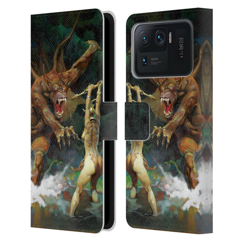 Frank Frazetta Medieval Fantasy Girl and the Beast Leather Book Wallet Case Cover For Xiaomi Mi 11 Ultra