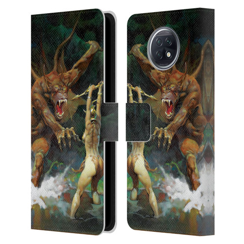 Frank Frazetta Medieval Fantasy Girl and the Beast Leather Book Wallet Case Cover For Xiaomi Redmi Note 9T 5G