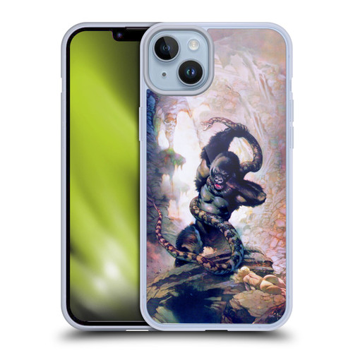 Frank Frazetta Fantasy Gorilla With Snake Soft Gel Case for Apple iPhone 14 Plus