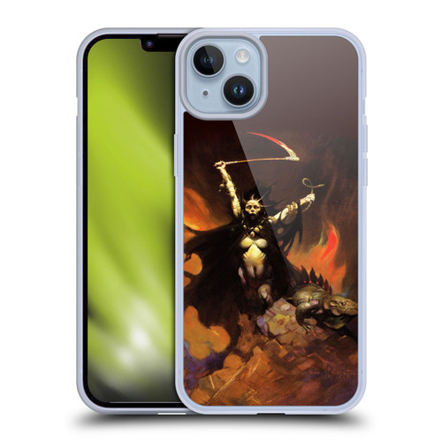 Frank Frazetta Fantasy Woman With A Scythe Soft Gel Case for Apple iPhone 14 Plus