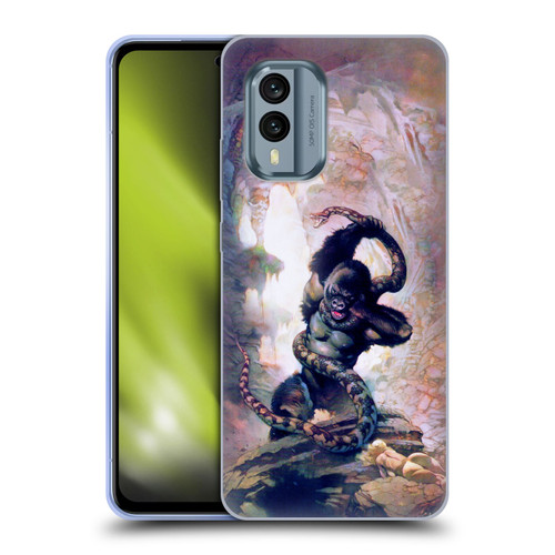 Frank Frazetta Fantasy Gorilla With Snake Soft Gel Case for Nokia X30