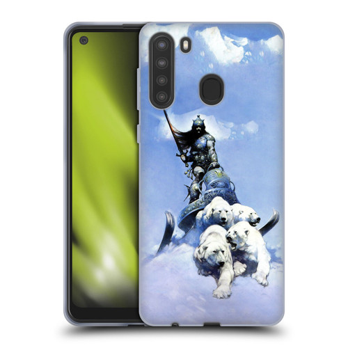 Frank Frazetta Fantasy Silver Warrior Soft Gel Case for Samsung Galaxy A21 (2020)