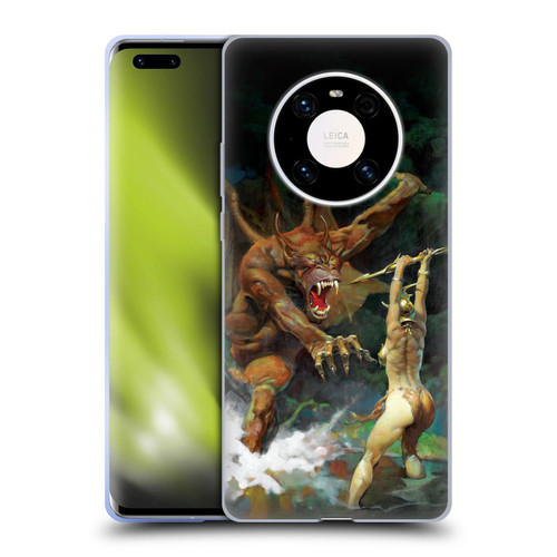 Frank Frazetta Medieval Fantasy Girl and the Beast Soft Gel Case for Huawei Mate 40 Pro 5G