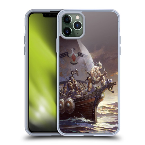 Frank Frazetta Medieval Fantasy Kane on Golden Sea Soft Gel Case for Apple iPhone 11 Pro Max