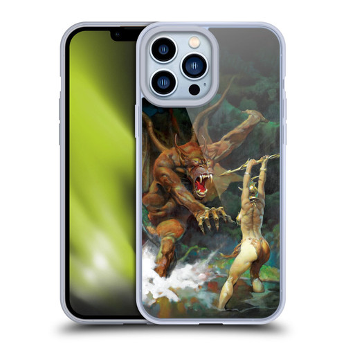 Frank Frazetta Medieval Fantasy Girl and the Beast Soft Gel Case for Apple iPhone 13 Pro Max