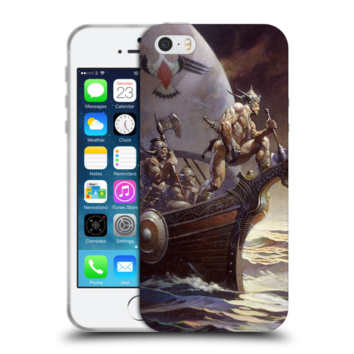 Frank Frazetta Medieval Fantasy Kane on Golden Sea Soft Gel Case for Apple iPhone 5 / 5s / iPhone SE 2016