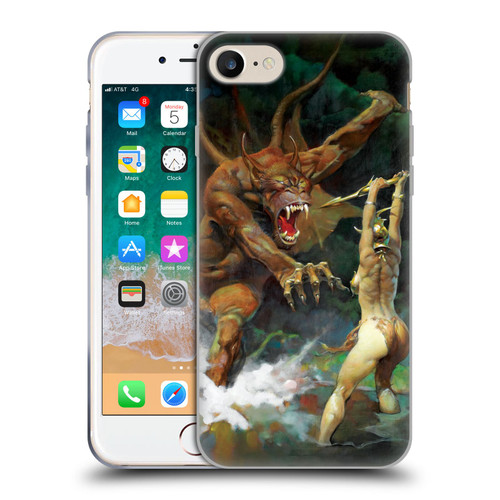 Frank Frazetta Medieval Fantasy Girl and the Beast Soft Gel Case for Apple iPhone 7 / 8 / SE 2020 & 2022