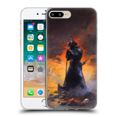 Frank Frazetta Medieval Fantasy Death Dealer 3 Soft Gel Case for Apple iPhone 7 Plus / iPhone 8 Plus