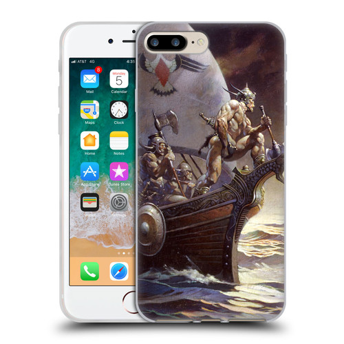 Frank Frazetta Medieval Fantasy Kane on Golden Sea Soft Gel Case for Apple iPhone 7 Plus / iPhone 8 Plus