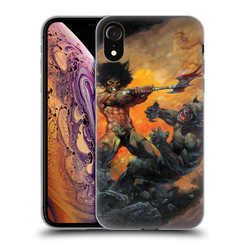 Frank Frazetta Medieval Fantasy Viking Slayer Soft Gel Case for Apple iPhone XR