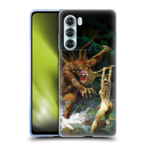 Frank Frazetta Medieval Fantasy Girl and the Beast Soft Gel Case for Motorola Edge S30 / Moto G200 5G