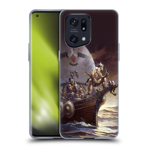 Frank Frazetta Medieval Fantasy Kane on Golden Sea Soft Gel Case for OPPO Find X5 Pro