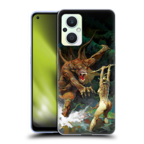 Frank Frazetta Medieval Fantasy Girl and the Beast Soft Gel Case for OPPO Reno8 Lite
