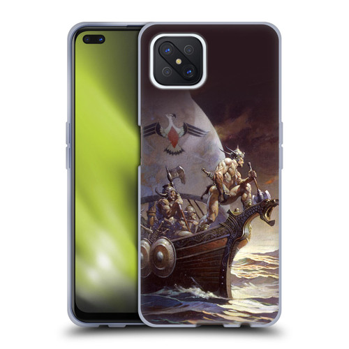 Frank Frazetta Medieval Fantasy Kane on Golden Sea Soft Gel Case for OPPO Reno4 Z 5G