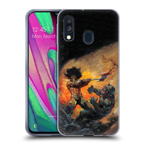 Frank Frazetta Medieval Fantasy Viking Slayer Soft Gel Case for Samsung Galaxy A40 (2019)