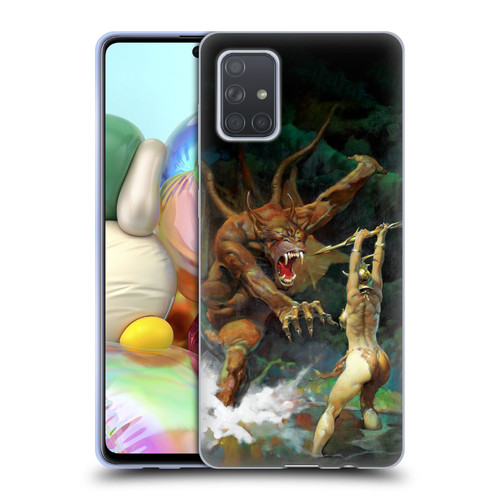 Frank Frazetta Medieval Fantasy Girl and the Beast Soft Gel Case for Samsung Galaxy A71 (2019)
