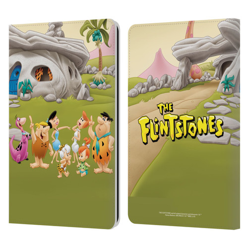 The Flintstones Characters Stone House Leather Book Wallet Case Cover For Amazon Kindle Paperwhite 1 / 2 / 3