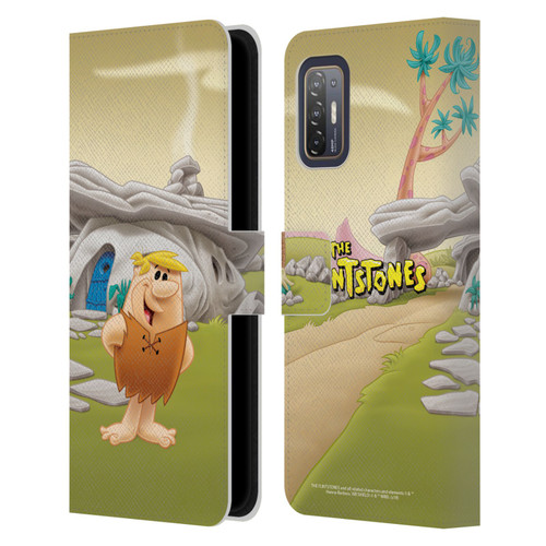The Flintstones Characters Barney Rubble Leather Book Wallet Case Cover For HTC Desire 21 Pro 5G