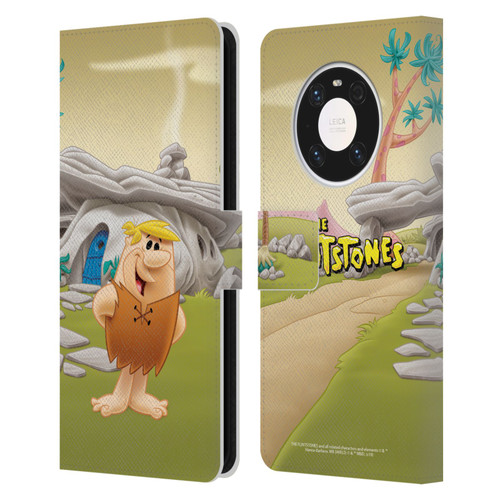 The Flintstones Characters Barney Rubble Leather Book Wallet Case Cover For Huawei Mate 40 Pro 5G