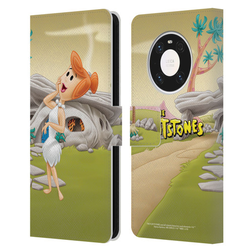 The Flintstones Characters Wilma Flintstones Leather Book Wallet Case Cover For Huawei Mate 40 Pro 5G