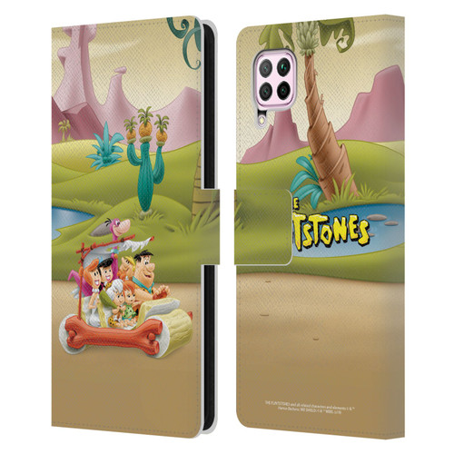 The Flintstones Characters Stone Car Leather Book Wallet Case Cover For Huawei Nova 6 SE / P40 Lite