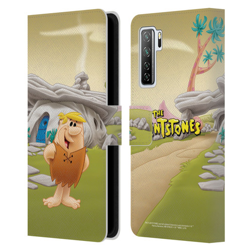 The Flintstones Characters Barney Rubble Leather Book Wallet Case Cover For Huawei Nova 7 SE/P40 Lite 5G