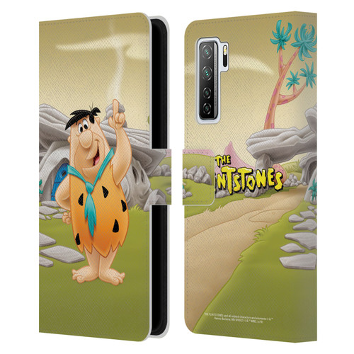 The Flintstones Characters Fred Flintstones Leather Book Wallet Case Cover For Huawei Nova 7 SE/P40 Lite 5G