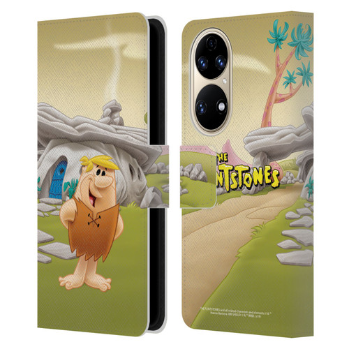 The Flintstones Characters Barney Rubble Leather Book Wallet Case Cover For Huawei P50