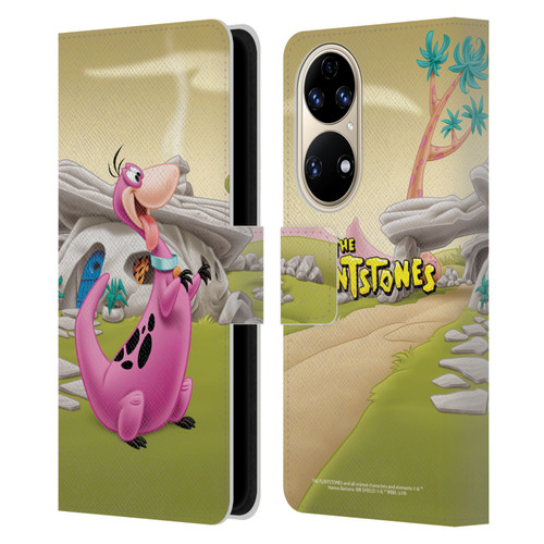 The Flintstones Characters Dino Leather Book Wallet Case Cover For Huawei P50