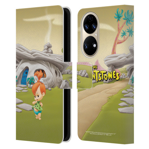 The Flintstones Characters Pebbles Flintstones Leather Book Wallet Case Cover For Huawei P50