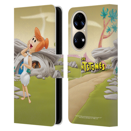 The Flintstones Characters Wilma Flintstones Leather Book Wallet Case Cover For Huawei P50