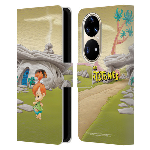 The Flintstones Characters Pebbles Flintstones Leather Book Wallet Case Cover For Huawei P50 Pro