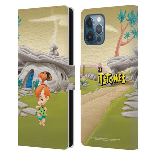 The Flintstones Characters Pebbles Flintstones Leather Book Wallet Case Cover For Apple iPhone 12 Pro Max