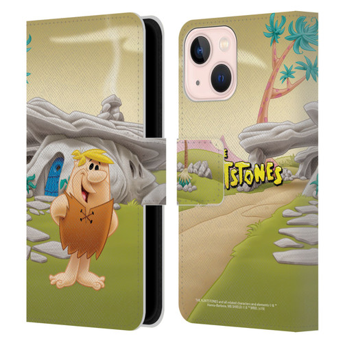 The Flintstones Characters Barney Rubble Leather Book Wallet Case Cover For Apple iPhone 13 Mini