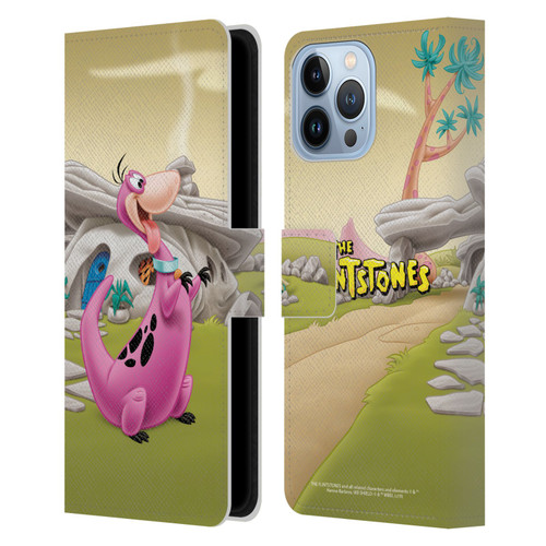 The Flintstones Characters Dino Leather Book Wallet Case Cover For Apple iPhone 13 Pro Max