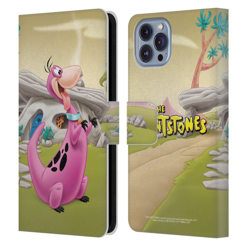 The Flintstones Characters Dino Leather Book Wallet Case Cover For Apple iPhone 14