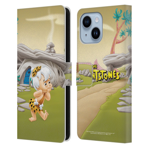 The Flintstones Characters Bambam Rubble Leather Book Wallet Case Cover For Apple iPhone 14 Plus